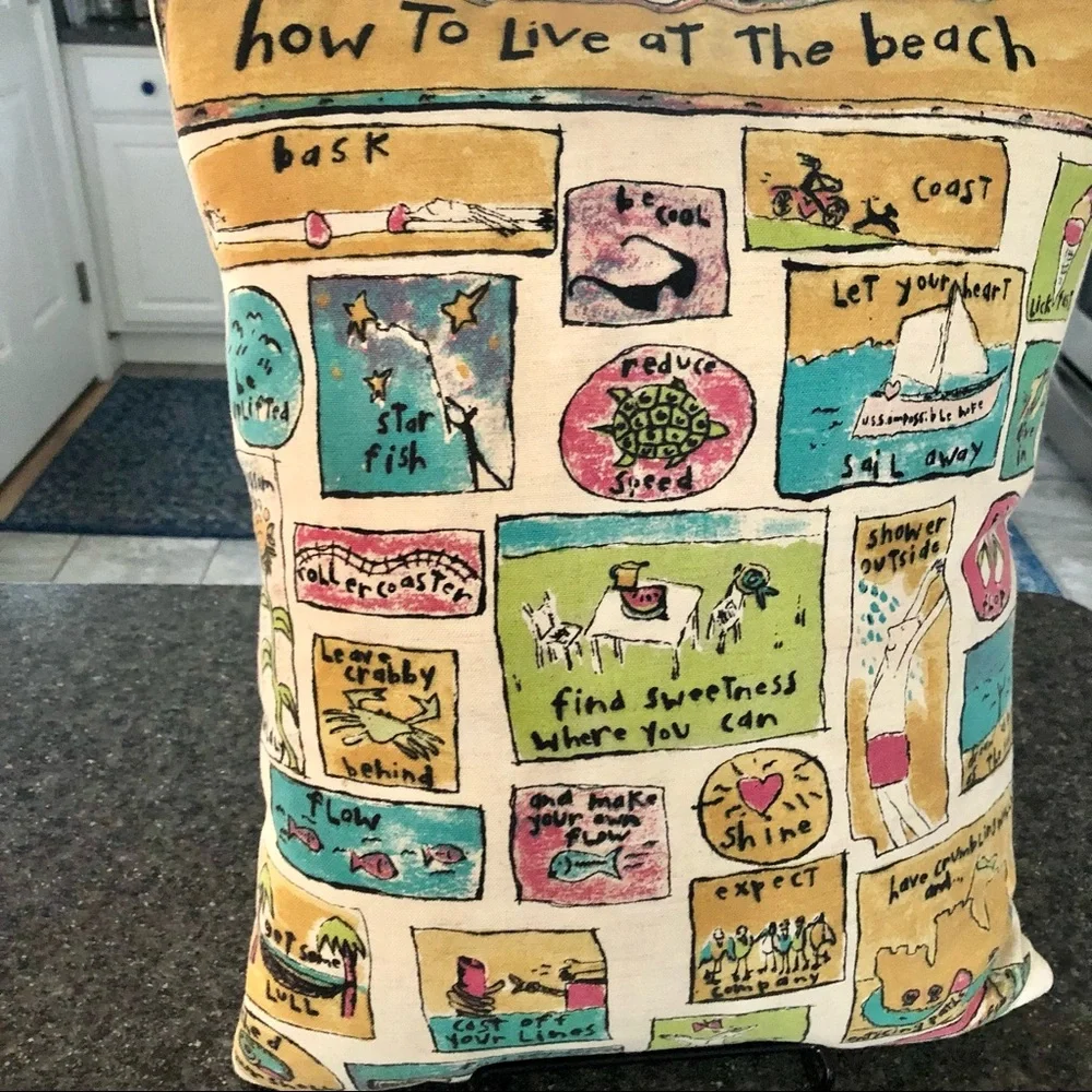 How to Live at the Beach Accent Pillow - Picture 8 of 8